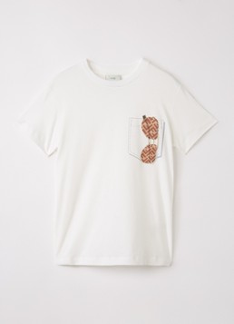Fendi Jongens T-shirt met logoprint in de kleur Gebroken wit, maat: 12+=162