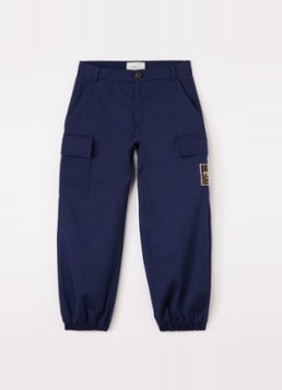 Fendi Jongens Tapered fit cargobroek met klepzakken in de kleur Donkerblauw, maat: 10A=140