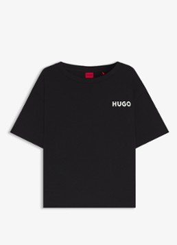 HUGO Dames Unite pyjamatop met logo in de kleur Zwart