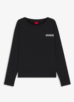 HUGO Dames Unite pyjamatop met logo in de kleur Zwart