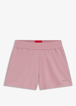 HUGO Dames Shuffle pyjamashorts met logo in de kleur Open Pink-696 / Roze