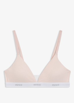 HUGO Dames Triangle voorgevormde bralette met logoband in de kleur Lichtroze