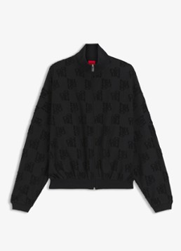 HUGO Dames Sweatvest met logo in de kleur Zwart