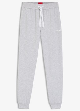 HUGO Dames High waist tapered fit joggingbroek met logo in de kleur Grijs