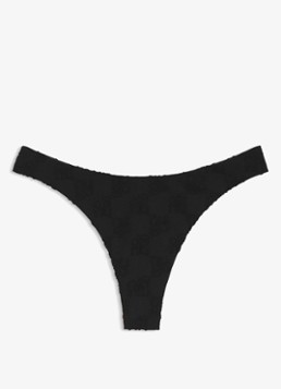 HUGO Dames Brazilian bikinislip met structuur in de kleur Zwart