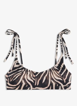 HUGO Dames Bikinitop met zebraprint in de kleur Zwart