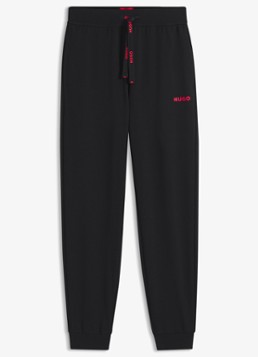 HUGO Dames High waist tapered fit joggingbroek met logo in de kleur Zwart