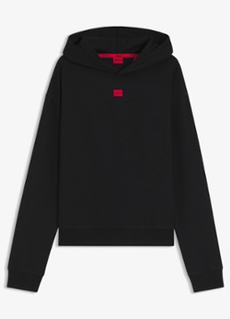 HUGO Dames Lounge hoodie met logo in de kleur Zwart
