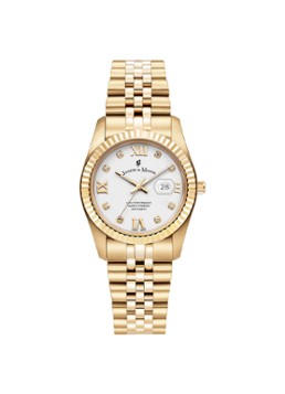 Jacques du Manoir Dames Inspiration Roman horloge JWL01306 in de kleur Goud, maat: 34 MM