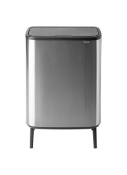 Brabantia Bo Touch Bin Hi duo prullenbak met deksel op pootjes 2 x 30 liter Zilver - Deal