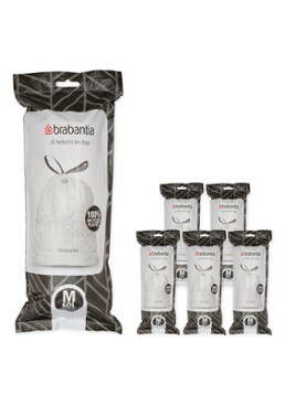 Brabantia PerfectFit vuilniszak code M 60 liter 6 x 20 stuks Wit - Deal