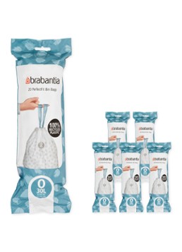 Brabantia Perfect Fit vuilniszak code O 30 liter 6 x 20 stuks Wit - Deal