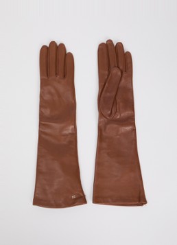 Max Mara Dames Afidee handschoenen van lamsleer in de kleur Roestbruin