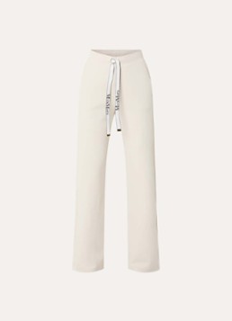 MaxMara Dames Bali high waist straight fit broek met steekzakken in de kleur Vanillegeel