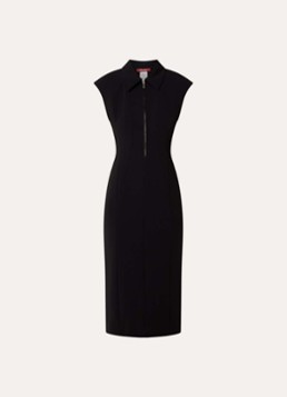 MaxMara Dames Midi jurk met kraag in de kleur Zwart