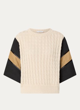 MaxMara Dames Scatola kabelgebreide trui van linnen in de kleur Beige