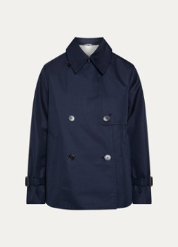 MaxMara Dames Biglia double-breasted trenchcoat met split in de kleur Donkerblauw