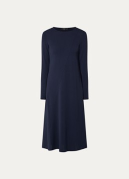 MaxMara Dames Midi jurk met stretch in de kleur Donkerblauw