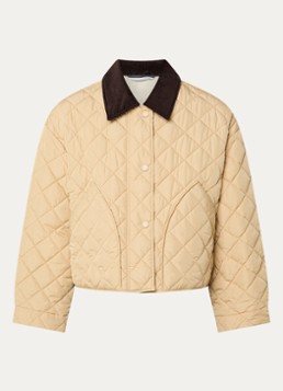 MaxMara Dames Kaki gewatteerd jack met quilt patroon in de kleur Beige