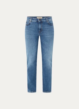 MaxMara Dames High waist slim fit jeans met medium wassing in de kleur Indigo