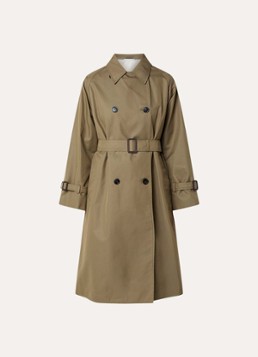 MaxMara Dames Canasta double-breasted trenchcoat met steekzakken in de kleur Mosgroen