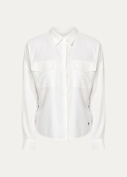 Max Mara Dames Pesi blouse met borstzakken in de kleur Wit