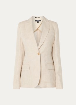 MaxMara Dames Nalut blazer van linnen met klepzakken in de kleur Creme