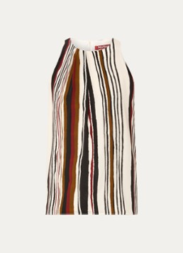 MaxMara Dames Top van zijde met streepprint in de kleur Bordeauxrood