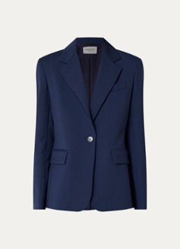 MaxMara Dames Blazer in wolblend met klepakken in de kleur Donkerblauw