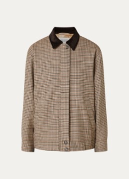 MaxMara Dames Jack van scheerwol met pied-de-poule dessin in de kleur Beige