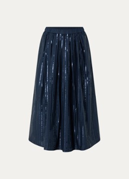 MaxMara Dames Fidori midi rok met pailletten en steekzakken in de kleur Donkerblauw