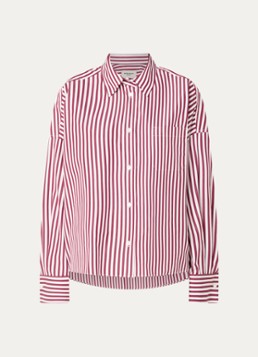 Max Mara Dames Blouse met streepprint in de kleur Bordeauxrood