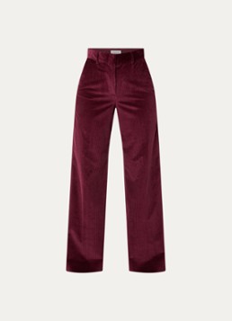 Max Mara Dames Tania high waist wide fit broek van corduroy met steekzakken in de kleur Bordeauxrood