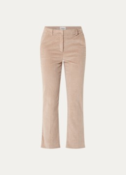 Max Mara Dames Marruca mid waist cropped bootcut fit chino van fluweel in de kleur Zand