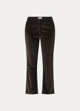Max Mara Dames Marruca mid waist cropped bootcut fit chino van fluweel in de kleur Donkerbruin