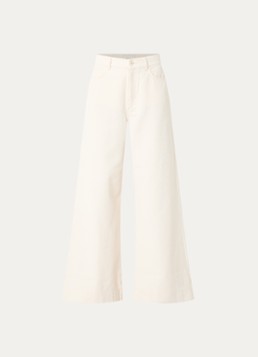 MaxMara Dames High waist wide fit jeans met gekleurde wassing in de kleur Gebroken wit