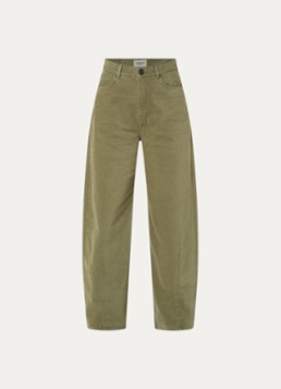 Max Mara Dames Dordine high waist wide fit broek met steekzakken in de kleur Creme