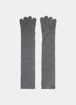 MaxMara Dames Palmi handschoenen van kasjmier in de kleur Grijs