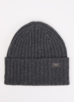Max Mara Dames Ritmo ribgebreide muts van wol in de kleur Donkergrijs