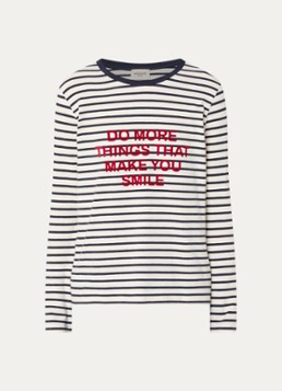 Max Mara Dames Vicino longsleeve met streepprint in de kleur Gebroken wit