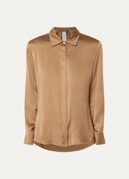 Max Mara Dames Blouse van satijn in de kleur Bruin