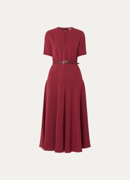 MaxMara Dames Maxi jurk met ceintuur in de kleur Cranberryrood