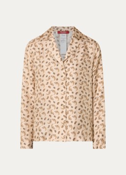 MaxMara Dames Udente blouse van zijde met paisley dessin in de kleur Beige