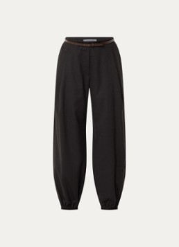 Max Mara Dames Pergola high waist balloon fit pantalon van scheerwol in de kleur Donkerbruin