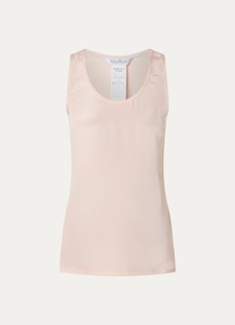 MaxMara Dames Tanktop van zijde met logoborduring in de kleur Lichtroze