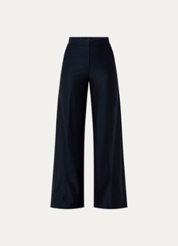 MaxMara Dames Pinza high waist wide fit pantalon van piqué katoen in de kleur Donkerblauw