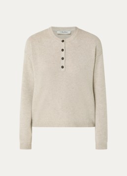 Max Mara Dames Fijngebreide trui in kasjmierblend in de kleur Beige