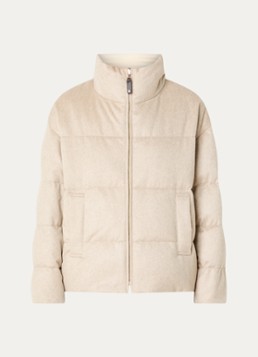 Max Mara Dames Pufferjack van kasjmier in de kleur Beige