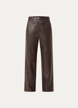 Max Mara Dames Sospiro high waist straight broek van imitatieleer met steekzakken in de kleur Bruin
