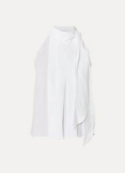 MaxMara Dames Top met sjaalkraag in de kleur Gebroken wit